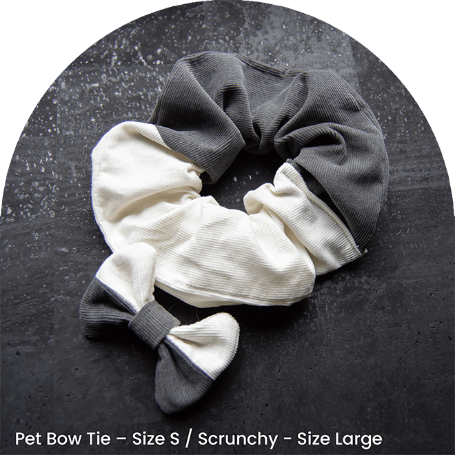 Bow Tie And Scrunchy Set - Shade 51st of Grey