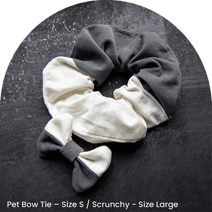 Bow Tie And Scrunchy Set - Shade 51st of Grey