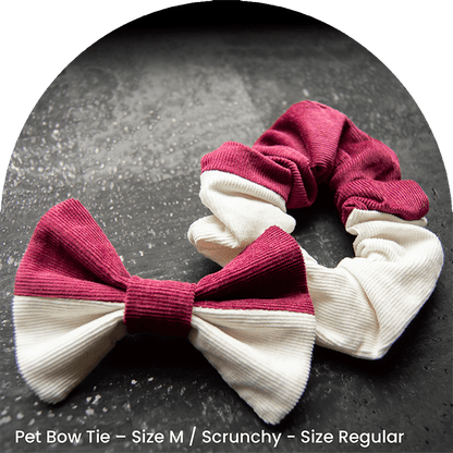 Bow Tie And Scrunchy Set - It Is Red
