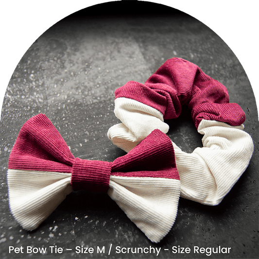 Bow Tie And Scrunchy Set - It Is Red