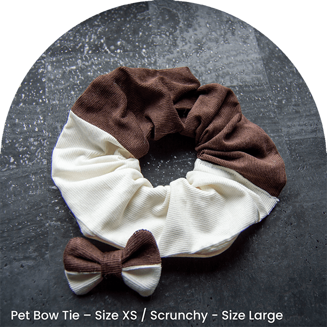Bow Tie And Scrunchy Set - Brownie