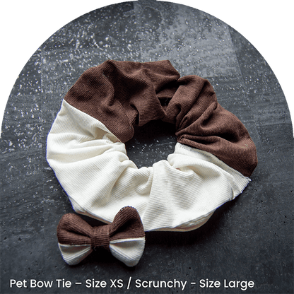 Bow Tie And Scrunchy Set - Brownie